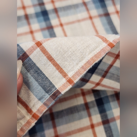 J. Crew Men's Blue Red Plaid Short Sleeve Shirt Button Front, sz LG - Picture 9 of 16